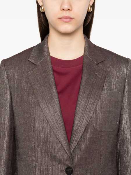 Sacouri Brunello Cucinelli Lurex fabric Blazer MARRONE/ARGENTO Femei (BM 18401455) 5