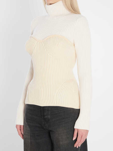 Pulovere casual Jean Paul Gaultier Ribbed Knit Pullover WHITE Femei (BM 18401503) 2