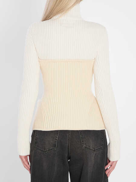 Pulovere casual Jean Paul Gaultier Ribbed Knit Pullover WHITE Femei (BM 18401503) 4