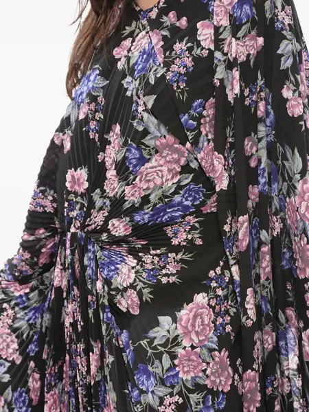 Rochii lungi Balenciaga Pleated Maxi Dress With Floral Motif Multicolor Femei (BM 18401704) 4