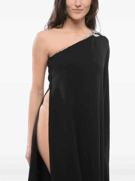 Rochii lungi Valentino Garavani Silk One-Shoulder Dress With Sequins Black Femei (BM 18401710) 3