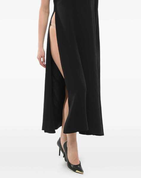 Rochii lungi Valentino Garavani Silk One-Shoulder Dress With Sequins Black Femei (BM 18401710) 4