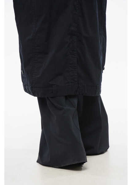 Paltoane Balenciaga Lined Cotton Unisex Trench Coat With Hidden Buttoning Blue Barbati (BM 18401713) 4