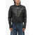 Dolce & Gabbana Leather Jacket With Zipped Sleeves Black