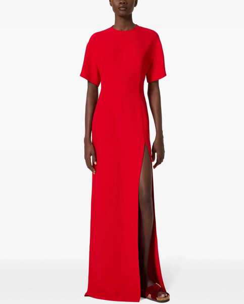 Rochii lungi Valentino Garavani Silk Short-Sleeved Long Dress Red Femei (BM 18401728) 3