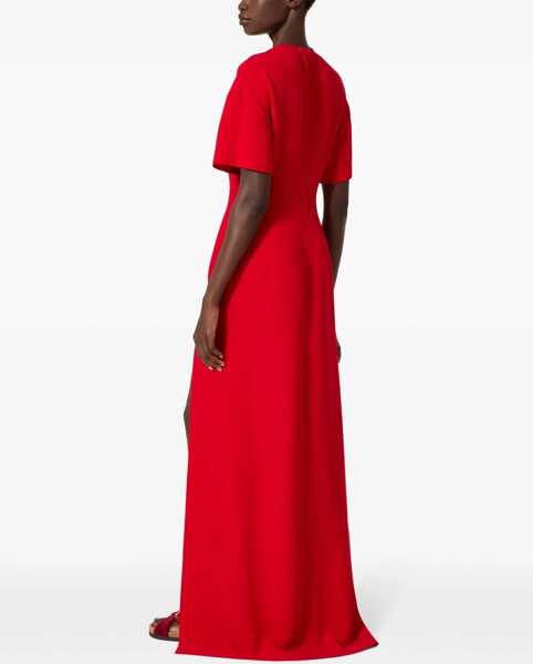 Rochii lungi Valentino Garavani Silk Short-Sleeved Long Dress Red Femei (BM 18401728) 4