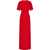 Valentino Garavani Silk Short-Sleeved Long Dress Red