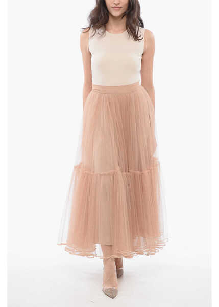 Fuste lungi Dior Mesh Long Circle Skirt Pink Femei (BM 18401731) 4