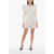 Balmain Monogram Wrap Dress With Statement Shoulde Pads White