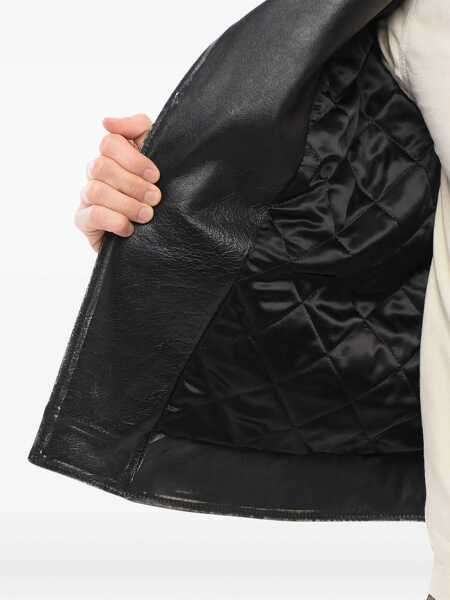 Geci biker Alexander McQueen Vintage Effect Leather Biker Jacket Black Barbati (BM 18401740) 5