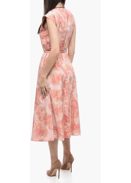 Rochii lungi Dior Silk Taffeta Flared Dress With Tie-Dye Effect Pink Femei (BM 18401743) 2