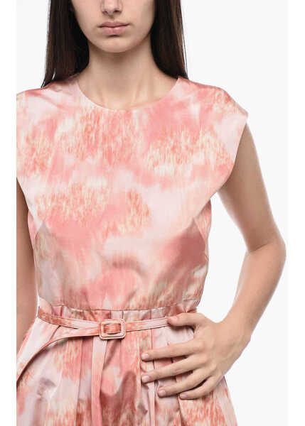 Rochii lungi Dior Silk Taffeta Flared Dress With Tie-Dye Effect Pink Femei (BM 18401743) 3