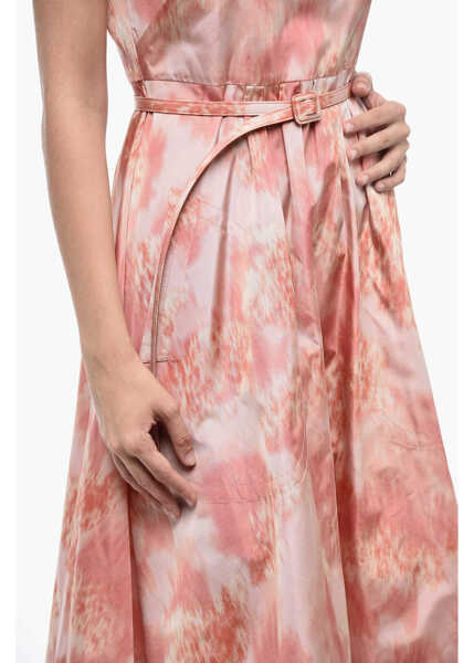 Rochii lungi Dior Silk Taffeta Flared Dress With Tie-Dye Effect Pink Femei (BM 18401743) 4