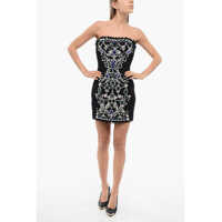 Rochii elegante Bustier Mini Dress With Jewel Application Femei