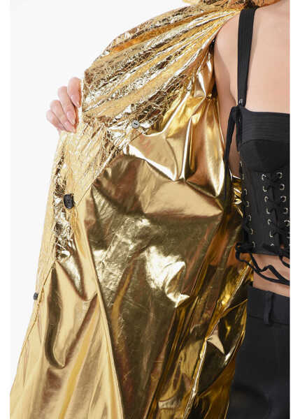 Trenciuri Dolce & Gabbana Wrinkled Effect Lam Fabric Trenchcoat Gold Femei (BM 18401761) 4