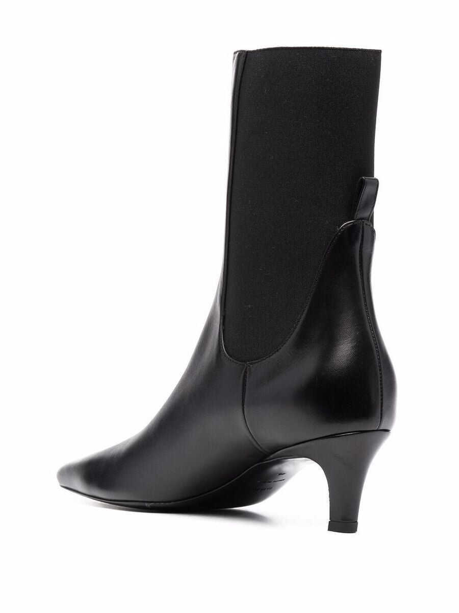 Bocanci TOTME TOTEME Leather Heel Boots Black Femei (BM 18402330) 3
