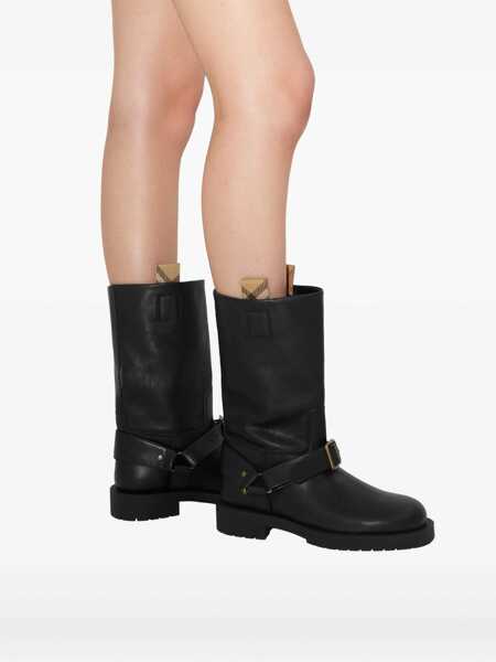 Bocanci Burberry Saddle Boots Black Femei (BM 18403092) 5