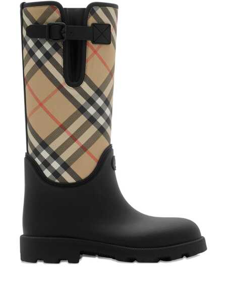 Bocanci Burberry Check Rainboots Black Femei (BM 18403683) 1