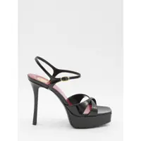 Sandale Saint Laurent Black Leather Sandals