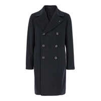 Paltoane 'Arden' Grey Double-Breasted Coat With Notched Revers In Wool And Cashmere Man Barbati