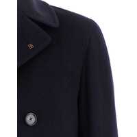 Paltoane 'Arden' Blue Double-Breasted Coat With Notched Revers In Wool And Cashmere Man Barbati