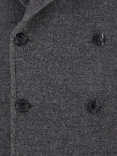 Paltoane Tagliatore Arden Grey Double-Breasted Coat With Notched Revers In Wool And Cashmere Man GREY Barbati (BM 18403896) 3