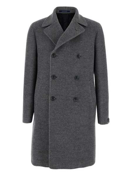 Paltoane Tagliatore Arden Grey Double-Breasted Coat With Notched Revers In Wool And Cashmere Man GREY Barbati (BM 18403896) 1