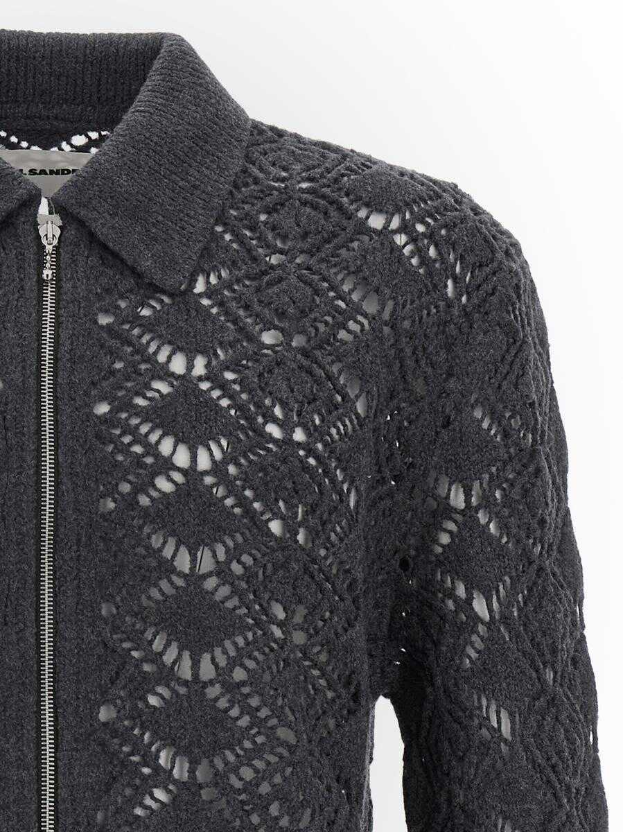 Cardigane Jil Sander Jil Sander Openwork Wool Cardigan GRAY Barbati (BM 18404937) 3