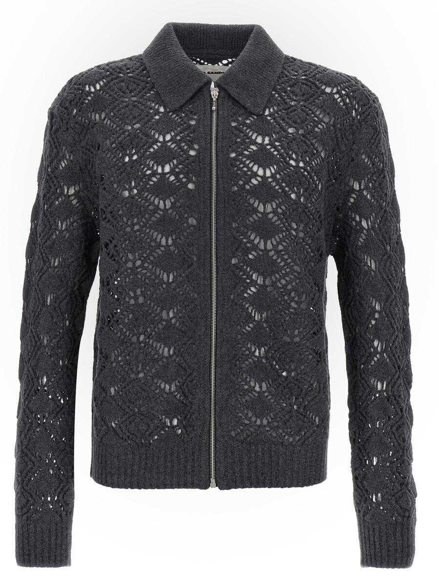 Cardigane Jil Sander Jil Sander Openwork Wool Cardigan GRAY Barbati (BM 18404937) 1
