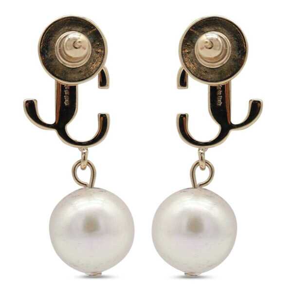 Cercei Jimmy Choo Jimmy Choo Gold Tone Brass Earrings GOLD/WHITE Femei (BM 18404991) 2