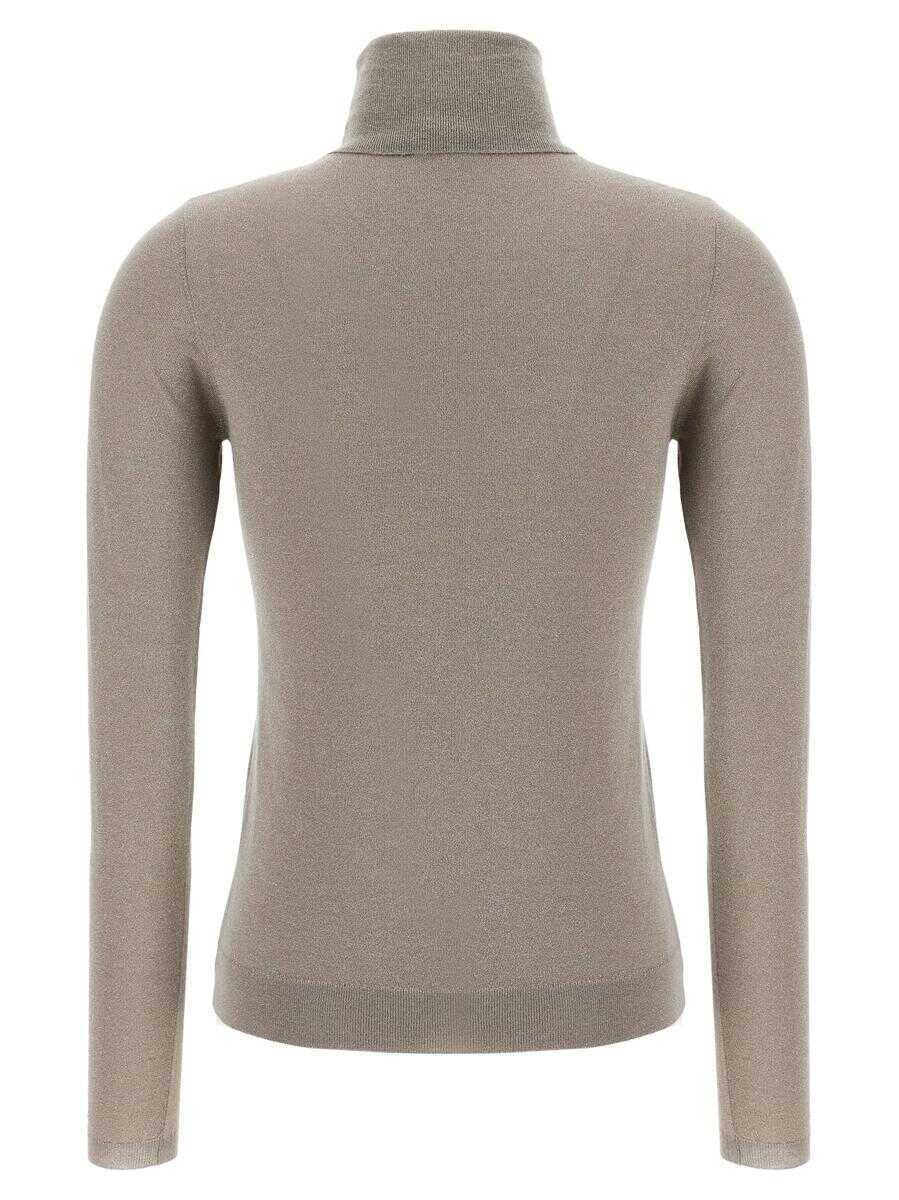 Pulovere Brunello Cucinelli Brunello Cucinelli Sparkling Turtleneck Sweater Beige Femei (BM 18405195) 2