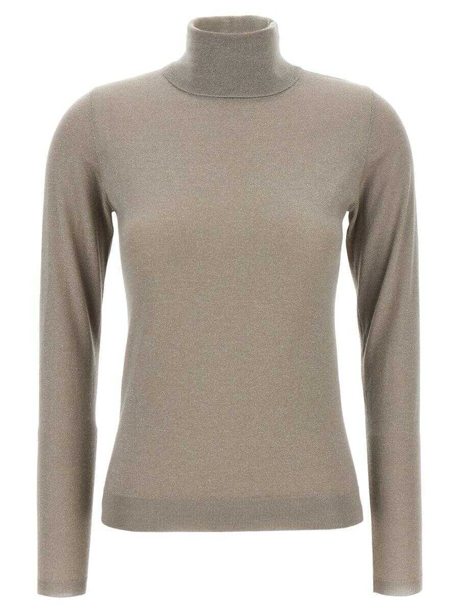 Pulovere Brunello Cucinelli Brunello Cucinelli Sparkling Turtleneck Sweater Beige Femei (BM 18405195) 1