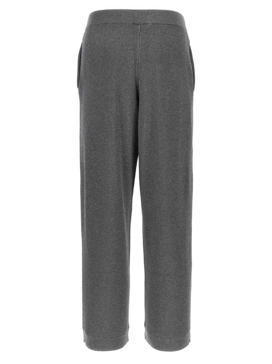 Pantaloni casual Brunello Cucinelli Brunello Cucinelli Sparkling Pants GRAY Femei (BM 18405231) 2