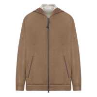 Bluze de trening Brunello Cucinelli Cotton And Silk Blend Hoodie Femei