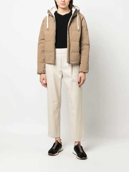 Pantaloni casual Brunello Cucinelli Brunello Cucinelli Cotton Trousers BROWN Femei (BM 18405411) 2