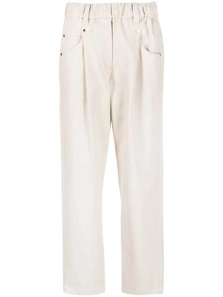 Pantaloni casual Brunello Cucinelli Brunello Cucinelli Cotton Trousers BROWN Femei (BM 18405411) 1