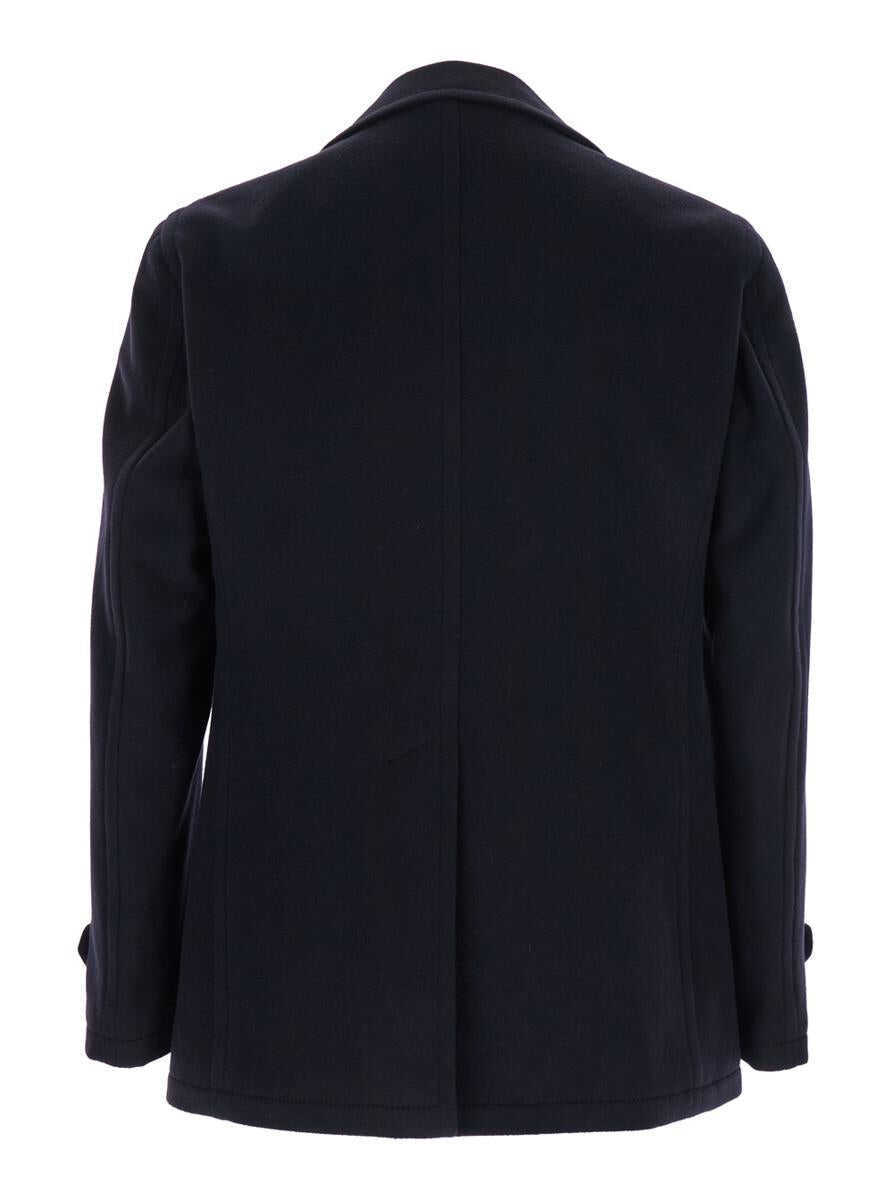 Paltoane Tagliatore Blue Double-Breasted Coat With Wide Notched Revers In Wool Blend Man BLUE Barbati (BM 18405444) 2