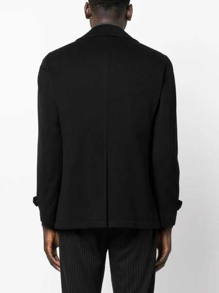 Paltoane Tagliatore Black Double-Breasted Coat With Wide Notched Revers In Wool Blend Man Black Barbati (BM 18405447) 4