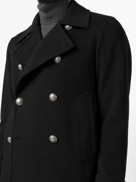 Paltoane Tagliatore Black Double-Breasted Coat With Wide Notched Revers In Wool Blend Man Black Barbati (BM 18405447) 5