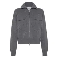Cardigane Brunello Cucinelli Cashermere Zipped Cardigan Femei