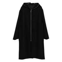 Paltoane Black Coat With Fixed Hood And Rear Single Vent In Wool Man Barbati