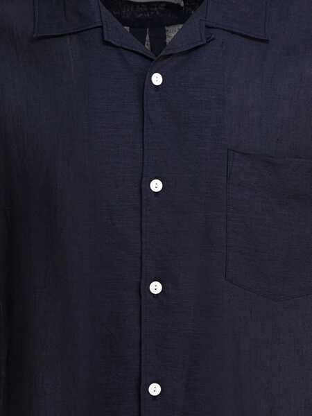 Camasi casual NONNATIVE Voyager oxford linen shirt Blue Barbati (BM 18406758) 3