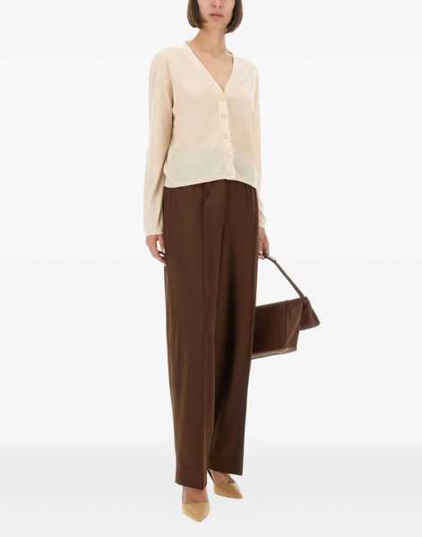 Pantaloni casual Fabiana Filippi Wide Pants BROWN Femei (BM 18406930) 2