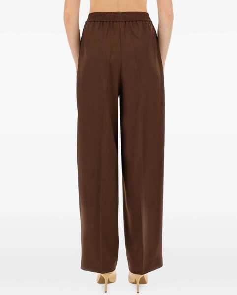Pantaloni casual Fabiana Filippi Wide Pants BROWN Femei (BM 18406930) 4