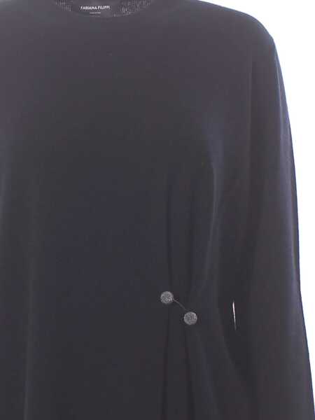 Rochii casual Fabiana Filippi Knit Dress With Brooch BLACK Femei (BM 18407011) 3