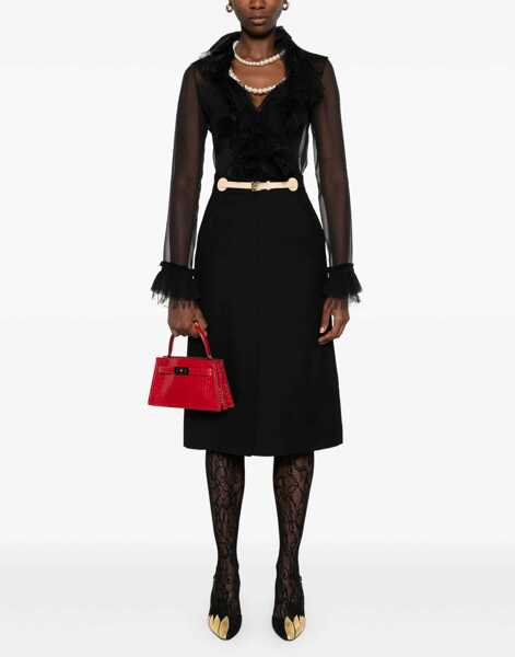 Fuste Valentino Garavani Belted midi Skirt NERO/BETULLA Femei (BM 18407293) 2