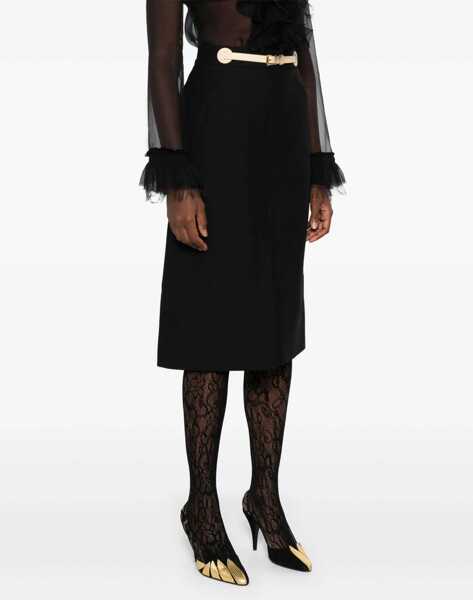 Fuste Valentino Garavani Belted midi Skirt NERO/BETULLA Femei (BM 18407293) 3