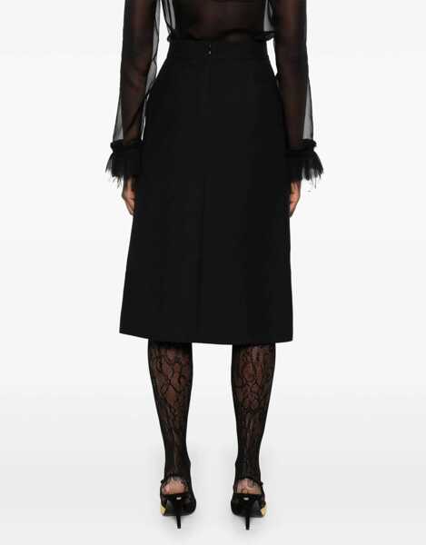 Fuste Valentino Garavani Belted midi Skirt NERO/BETULLA Femei (BM 18407293) 4