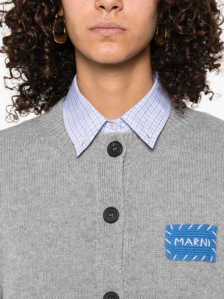 Cardigane Marni Cashmere Cardigan with patch INOX Femei (BM 18407323) 5