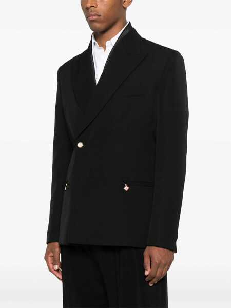 Sacouri Casablanca Double-breasted Blazer BLACK Barbati (BM 18407344) 3